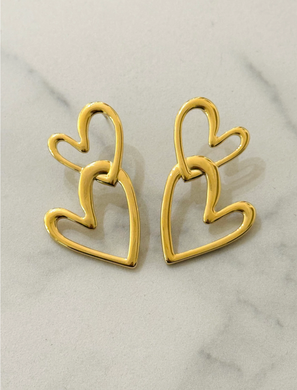 Boucles d'oreilles  Double Cœurs